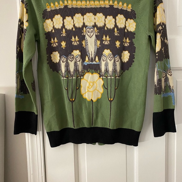 Owl Sweater Cardigan Size S Knitted Dove Brand - Picture 5 of 12